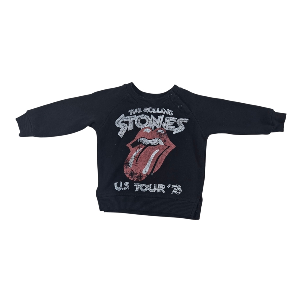 Kids Black Rolling Stones Sweatshirt Sz 12M
